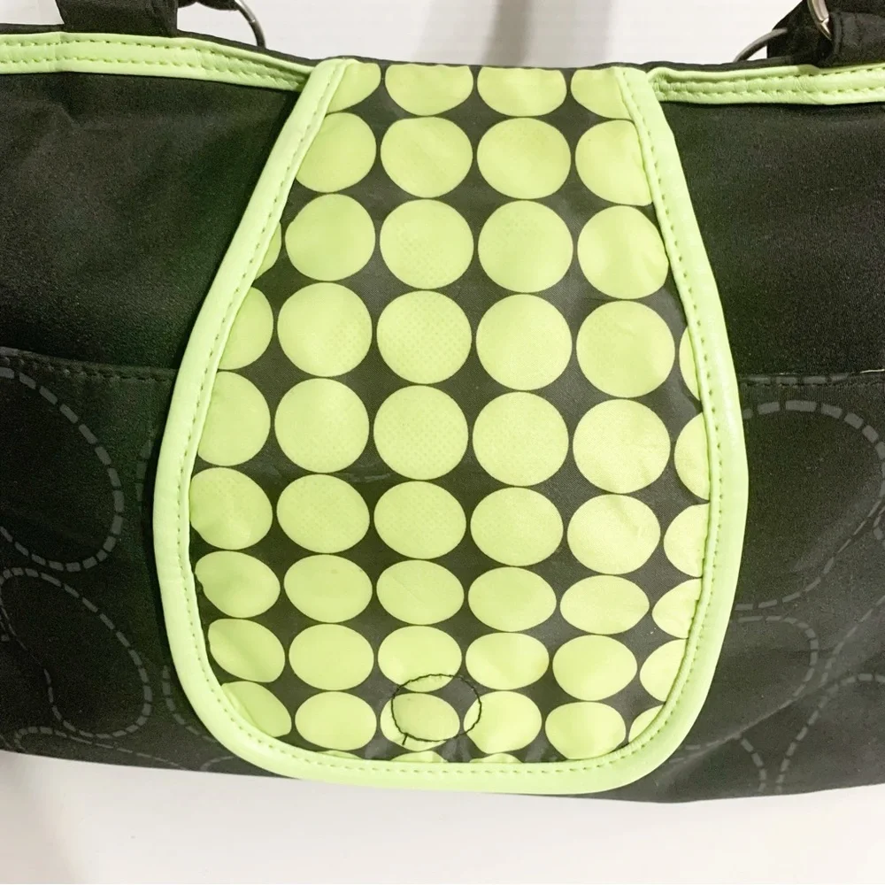 Carter's Tonal Dot Top Zip Tote Diaper Bag Top Handles Organizational Pockets